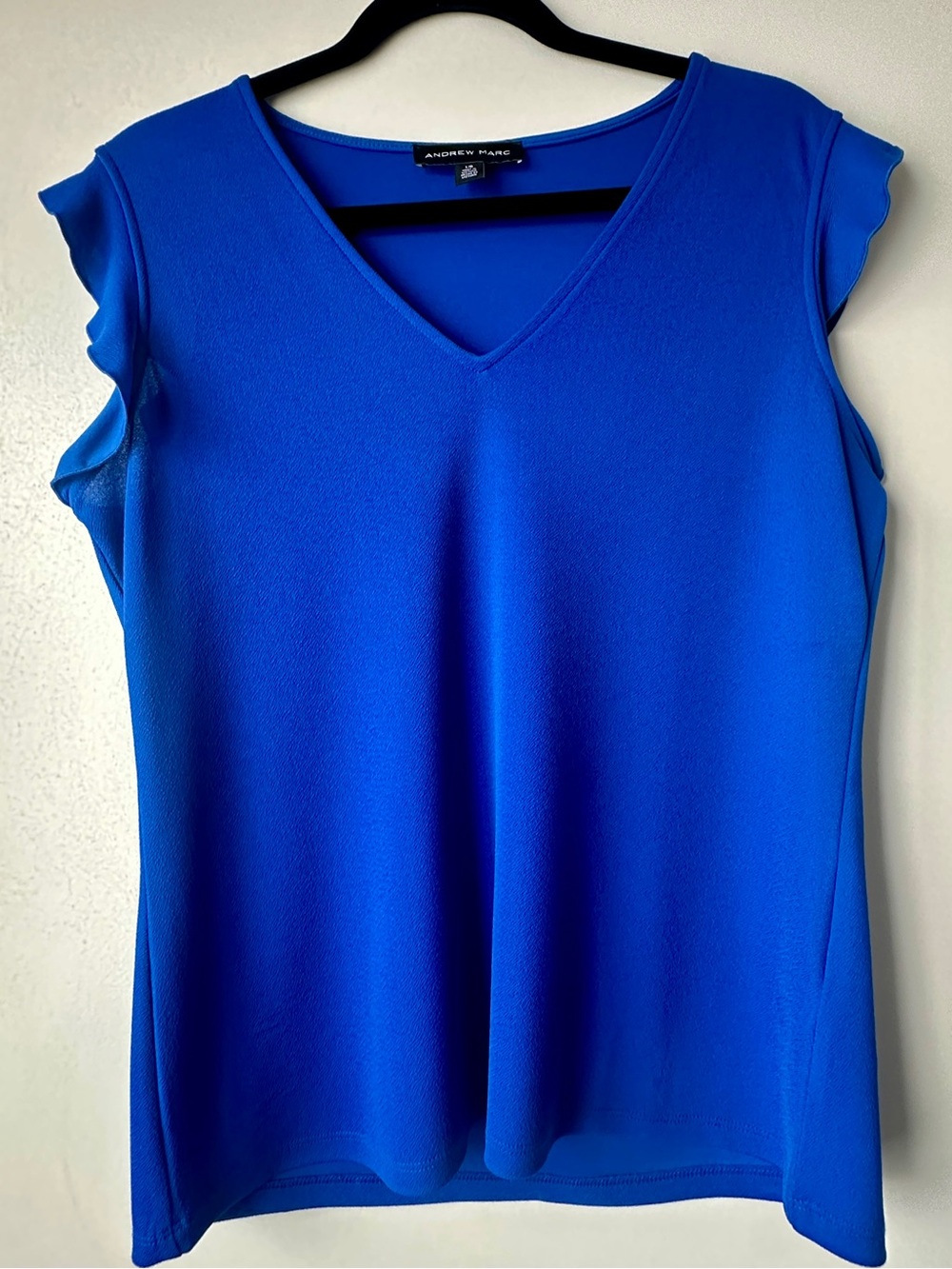 Andrew Marc Sleeveless V-Neck Tank Top in Cobalt Blue